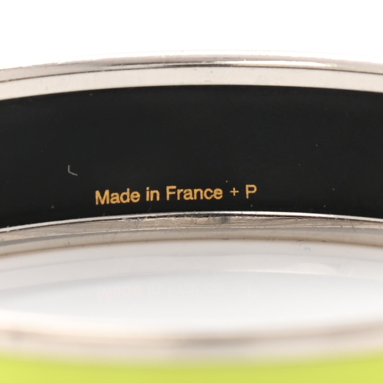 Hermes Enamel Printed Medium Caleche Bracelet 62 Lime 5 of 6