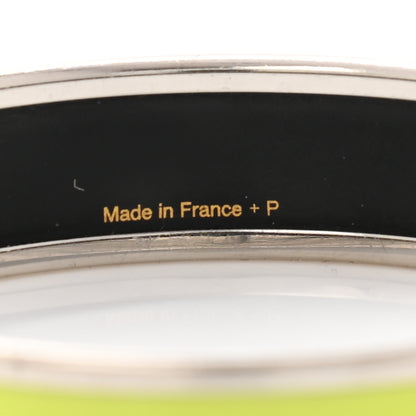 Hermes Enamel Printed Medium Caleche Bracelet 62 Lime 5 of 6