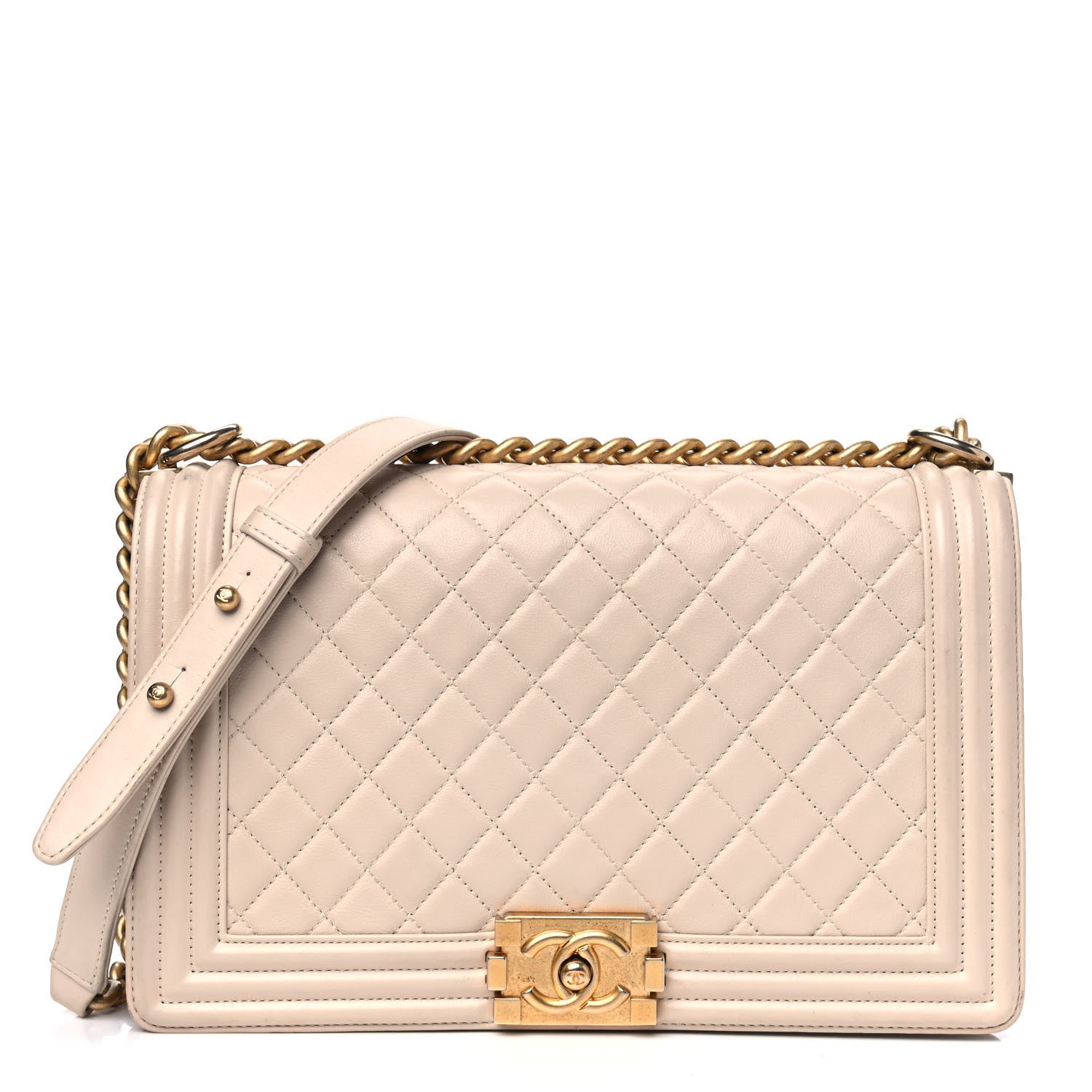 Chanel Calfskin Quilted New Medium Boy Flap Beige Clair 1 of 12