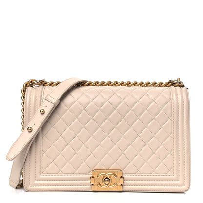 Chanel Calfskin Quilted New Medium Boy Flap Beige Clair 1 of 12