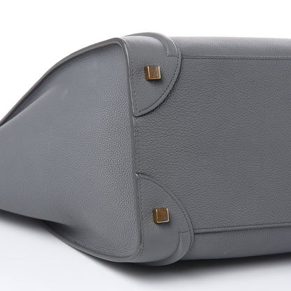 Celine Drummed Calfskin Mini Luggage Kohl 5 of 10