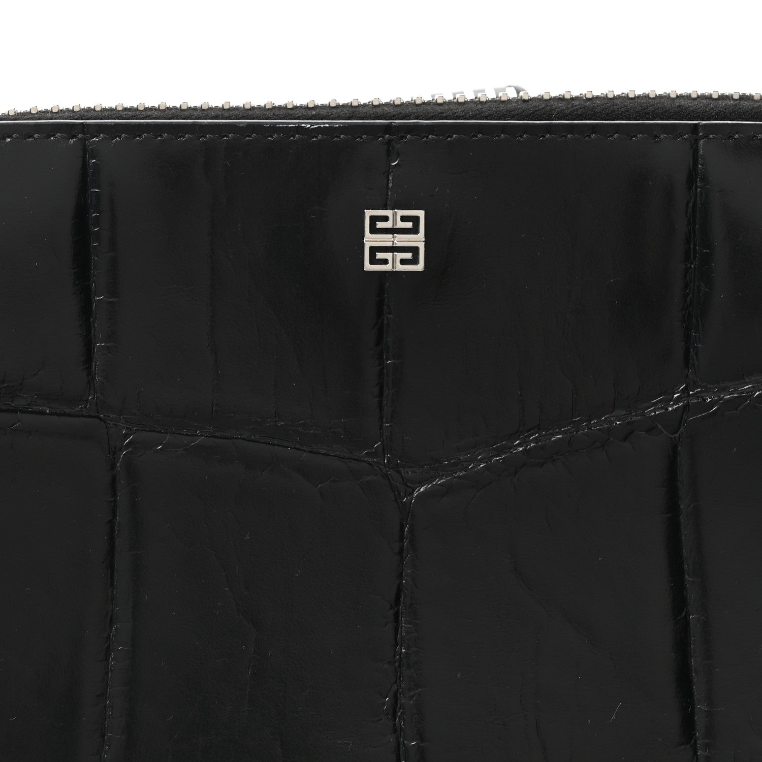 Givenchy Calfskin Crocodile Embossed Antigona U Crossbody Bag Black 7 of 9