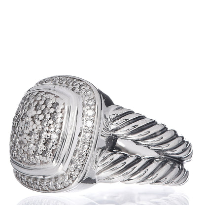 David Yurman Sterling Silver Diamond 11mm Albion Pave Ring 50 5.5 3 of 5