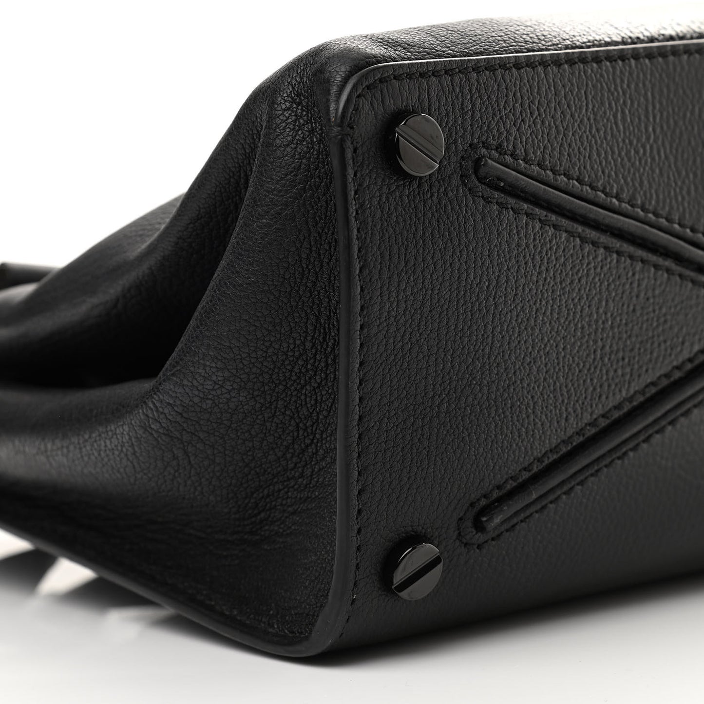 Patent Pebbled Calfskin Medium JoyLock Satchel Black