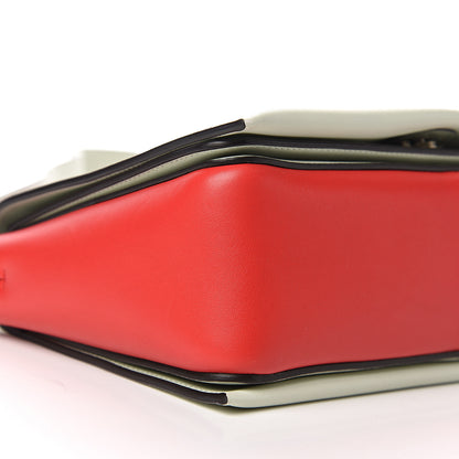 Celine Shiny Smooth Calfskin Medium Frame Shoulder Bag Pastel Green Pop Red 8 of 9