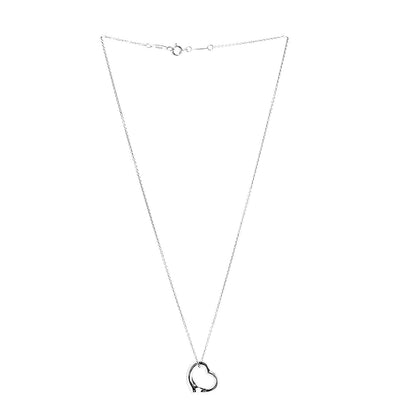 Tiffany Sterling Silver 16mm Elsa Peretti Open Heart Pendant Necklace 2 of 8