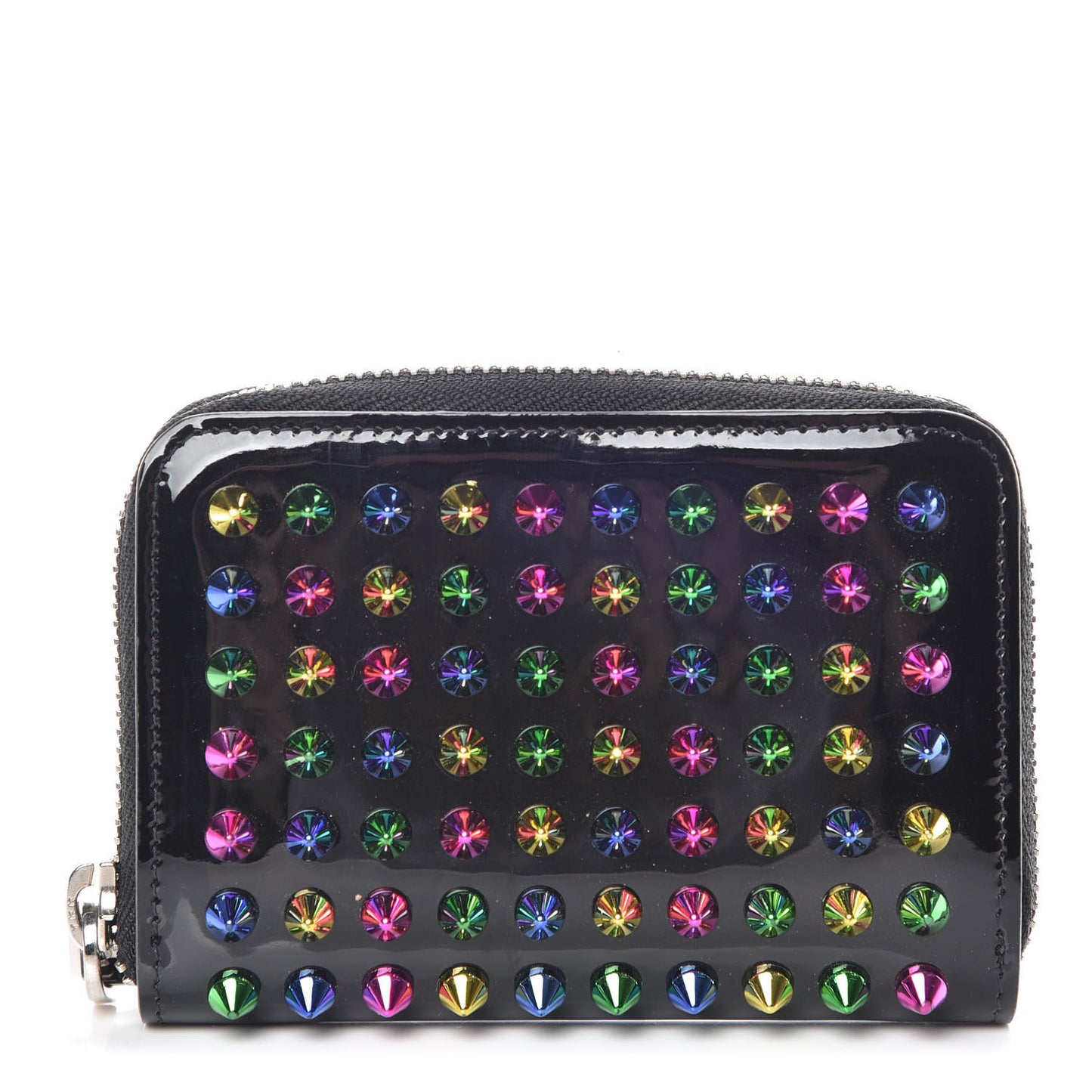 Patent Spiked Panettone Coin Purse Black Multicolor