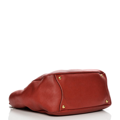 Prada Vitello Daino Side Pocket Hobo Rosso 4 of 10