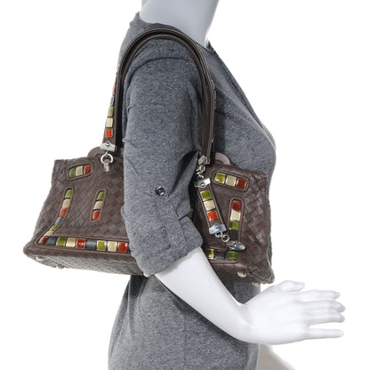 Bottega Veneta Leather Woven Viva Italia Frame Bag 2 of 8