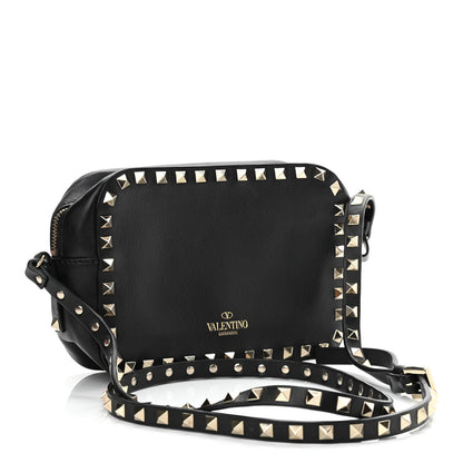 Valentino Garavani Calfskin Rockstud Camera Crossbody Bag Black 3 of 9