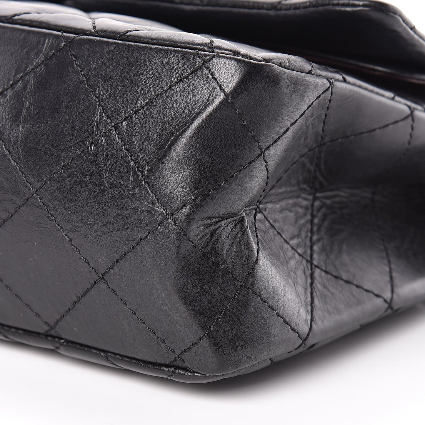 Aged Calfskin Quilted 2.55 Reissue 227 Flap Black