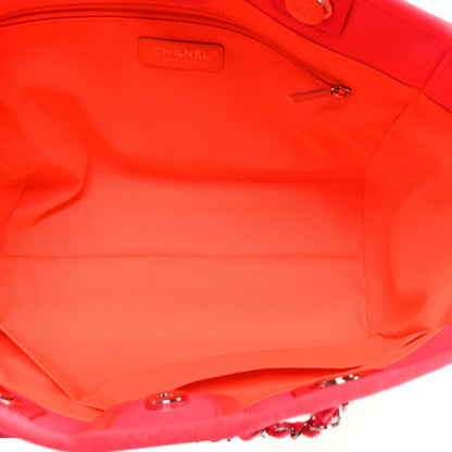 Chanel Mixed Fibers Small Deauville Tote Pink Orange 5 of 9