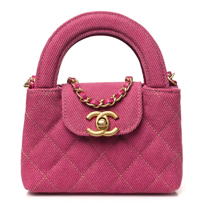 Chanel Denim Quilted Mini Nano Kelly Shopper Fuchsia 1 of 11