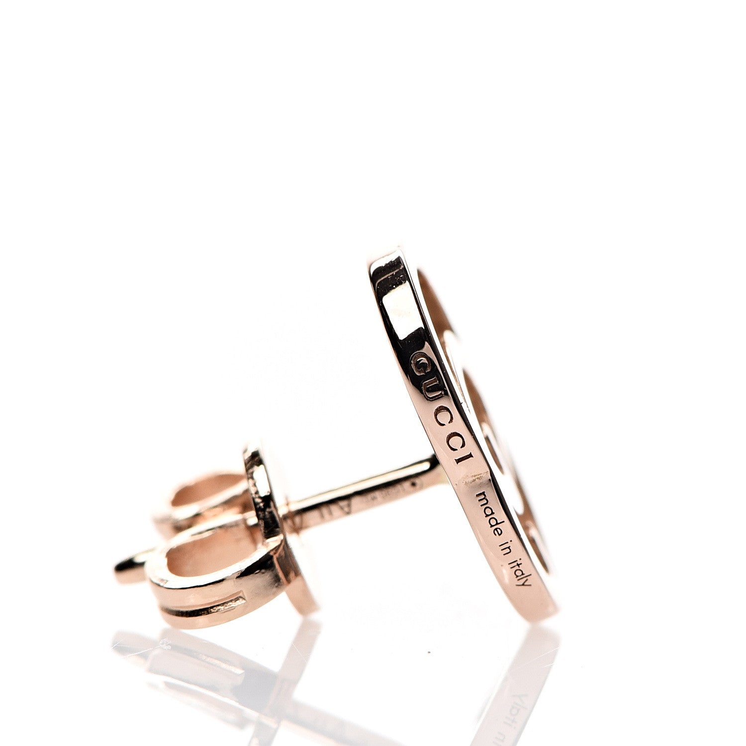 Gucci 18K Rose Gold GG Tissue Stud Earrings 4 of 6