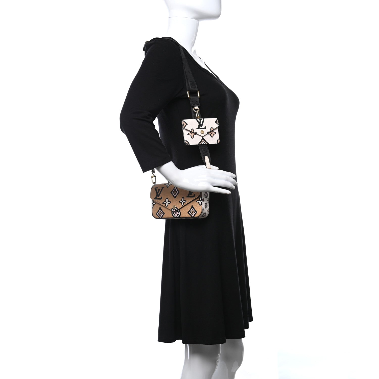 Louis Vuitton Monogram Wild At Heart Felicie Strap & Go Arizona Creme 3 of 8