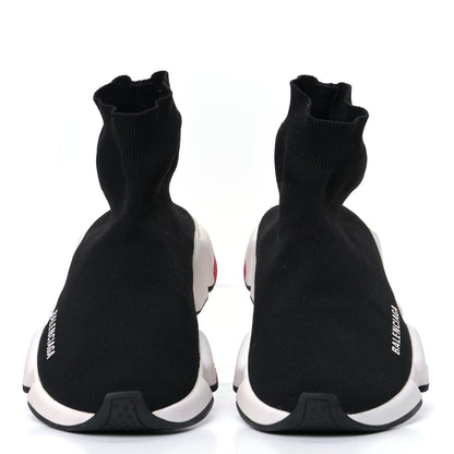 Balenciaga Neoprene Knit Womens Speed Sneakers 40 Black White Red 2 of 4