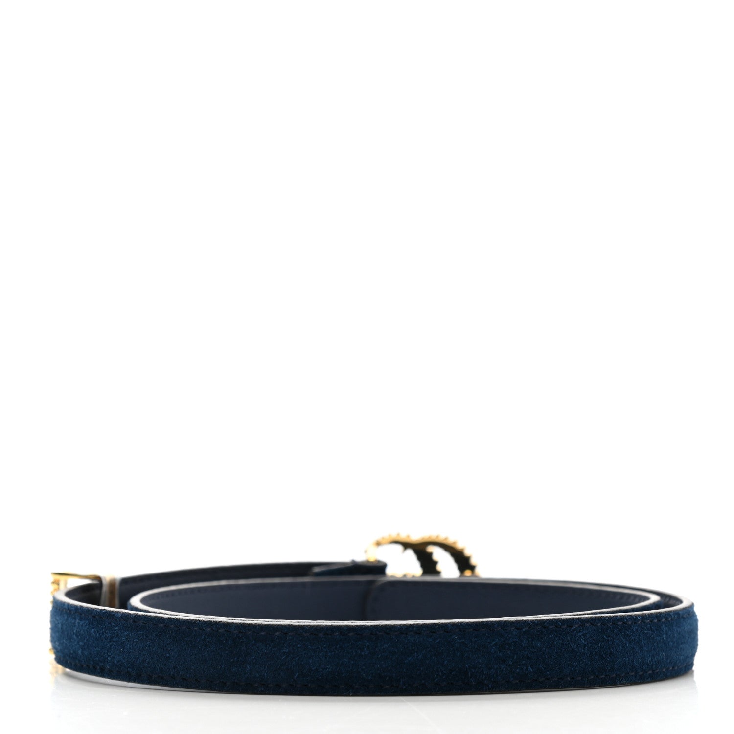 Gucci Suede Calfskin Torchon Double G 15mm Belt 70 28 Blue Agata 2 of 5