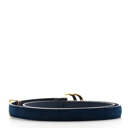 Gucci Suede Calfskin Torchon Double G 15mm Belt 70 28 Blue Agata 2 of 5