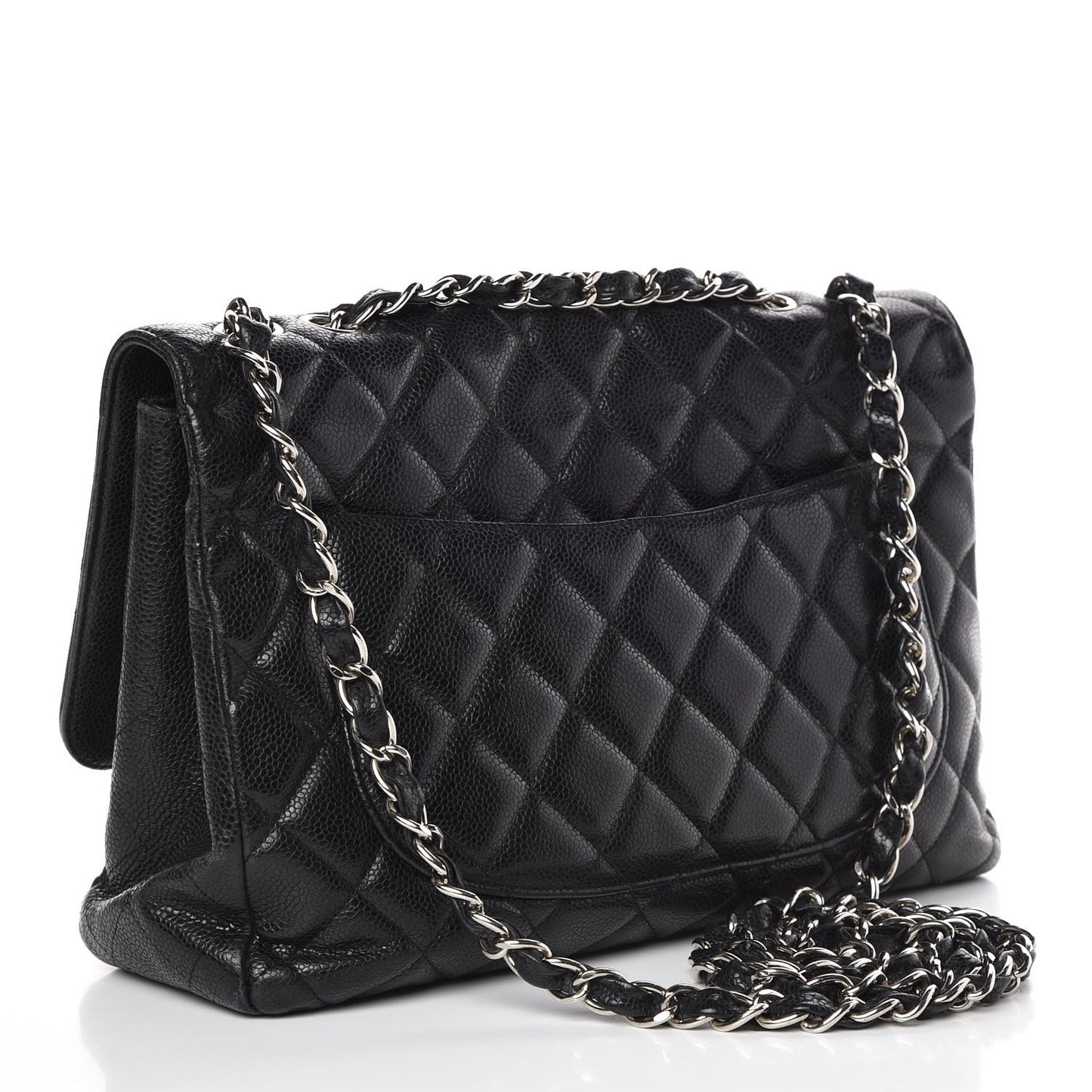 Caviar Quilted Jumbo Single Flap Black