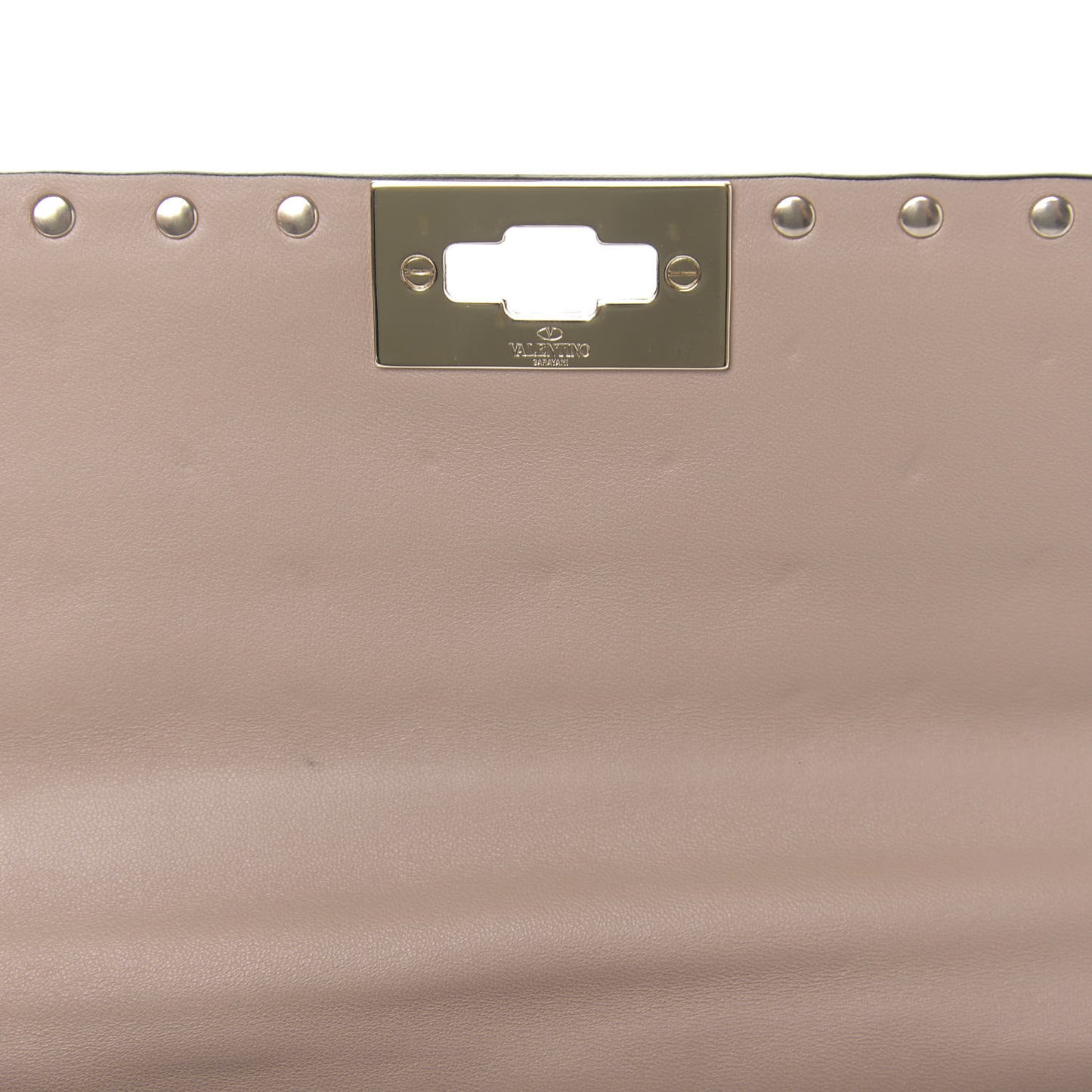Lambskin Medium Rockstud Spike Shoulder Bag Poudre