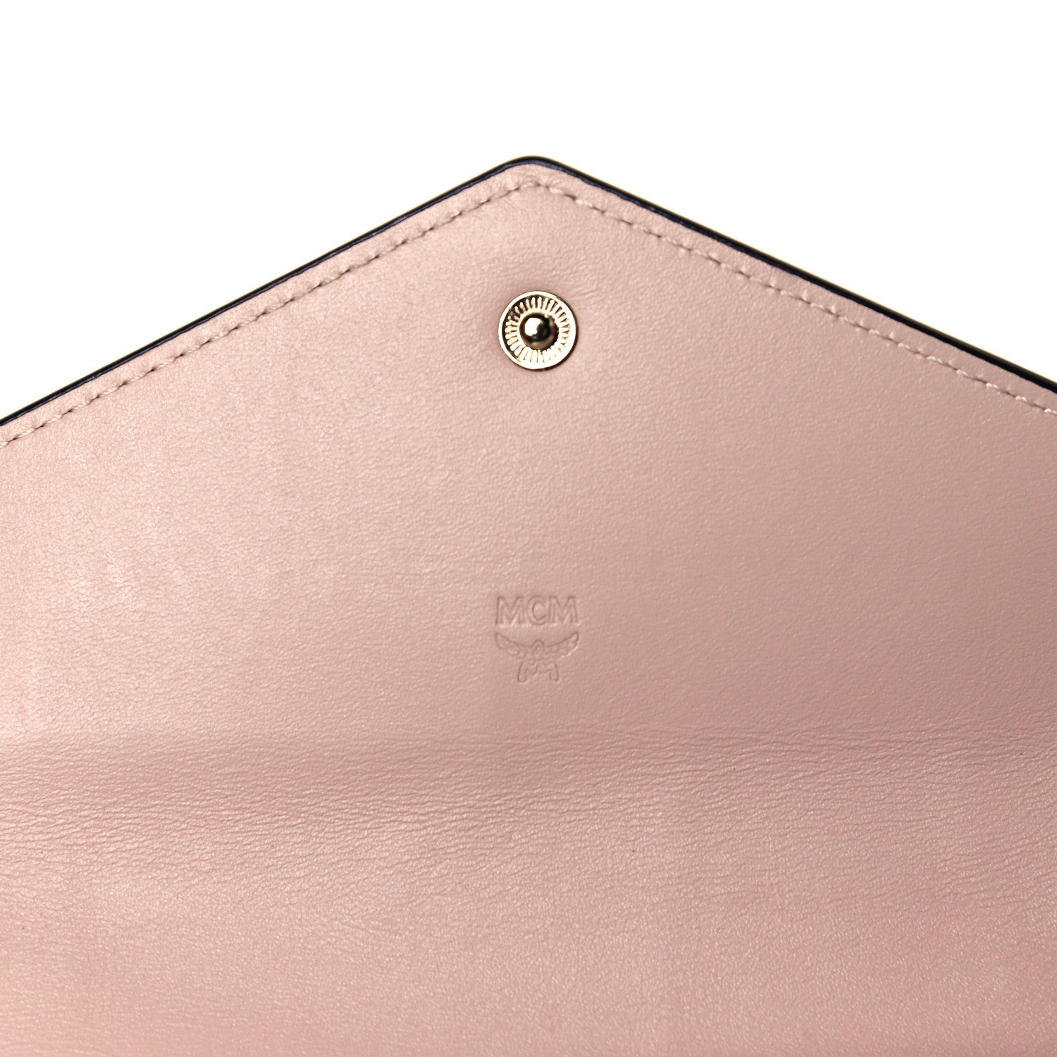 MCM Calfskin Visetos Monogram Love Letter Color Block Wallet On Chain Cognac Red 6 of 7
