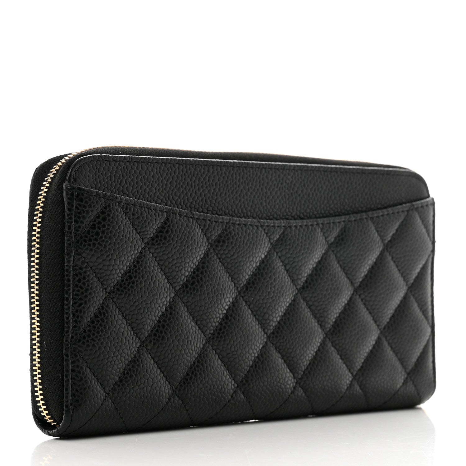 Chanel Caviar Quilted Large Gusset Zip Around Wallet Black 3 of 8