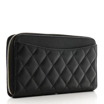 Chanel Caviar Quilted Large Gusset Zip Around Wallet Black 3 of 8