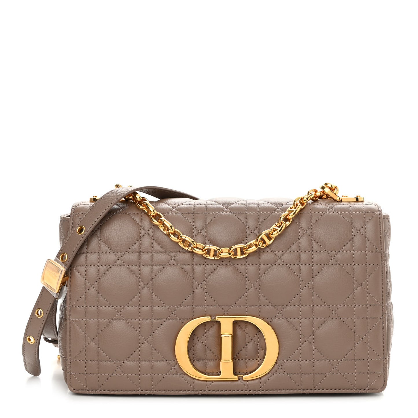 Supple Calfskin Cannage Medium Caro Bag Warm Taupe