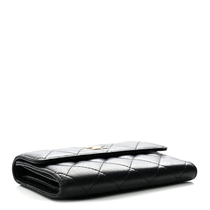 Chanel Lambskin Quilted Small Flap Wallet Black 4 of 8