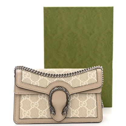 Gucci GG Supreme Monogram Textured Dollar Calfskin Super Mini Dionysus Shoulder Bag Beige Mystic White Oatmeal 10 of 10