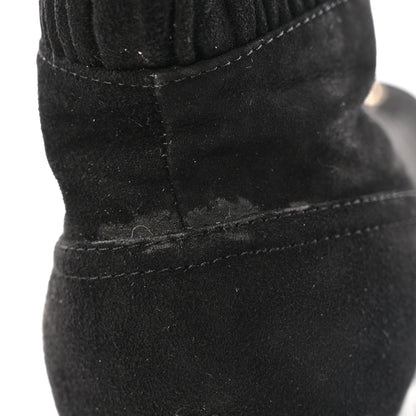 Chanel Suede Quilted Lace Up Combat Boots 38.5 Black 13 of 13