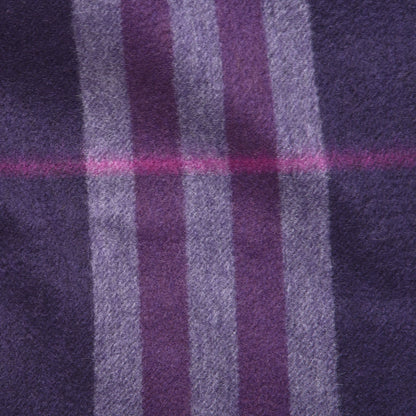 Burberry Cashmere Giant Check Fringe Scarf Purple 5 of 6