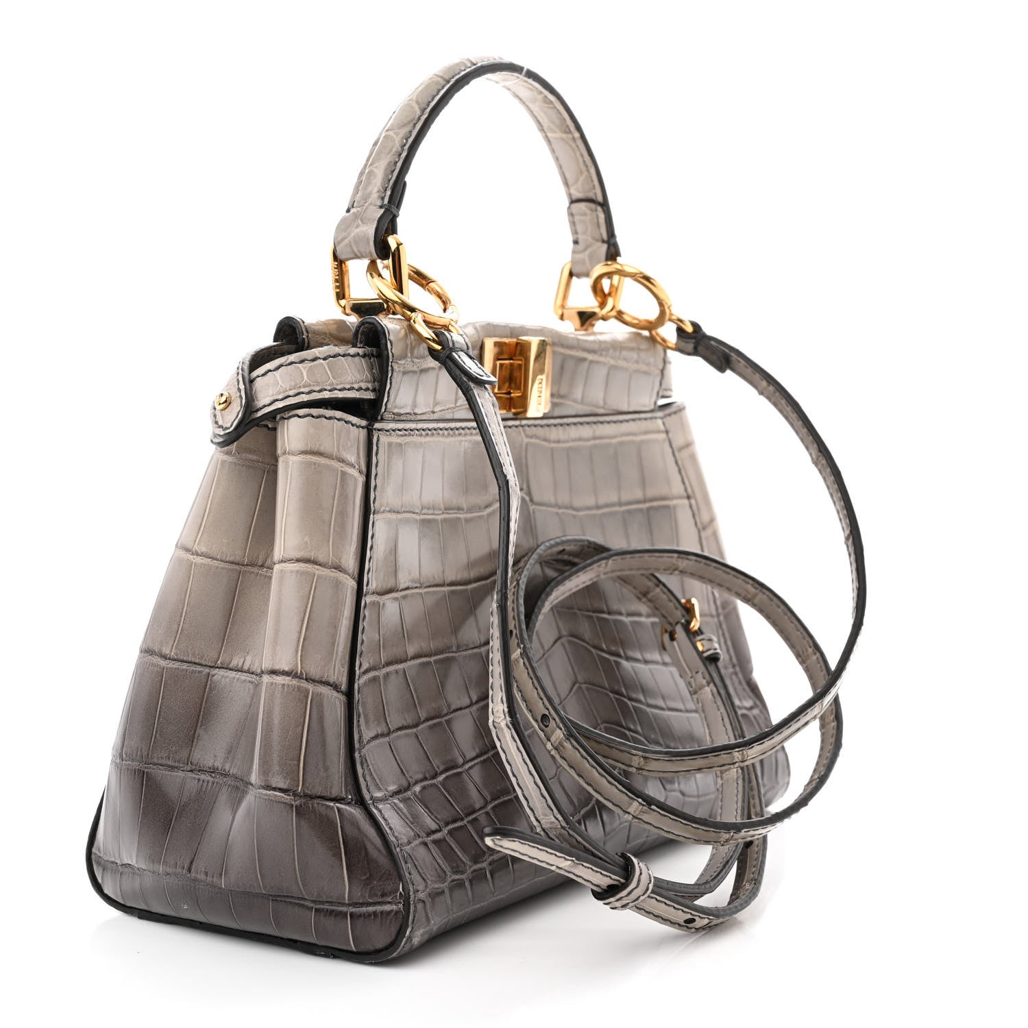 Fendi Shiny Crocodile Shiny Nappa Degrade Mini Peekaboo Iconic