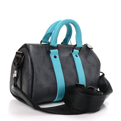 Louis Vuitton Reverse Monogram Eclipse Keepall Bandouliere 25 Turquoise 3 of 10