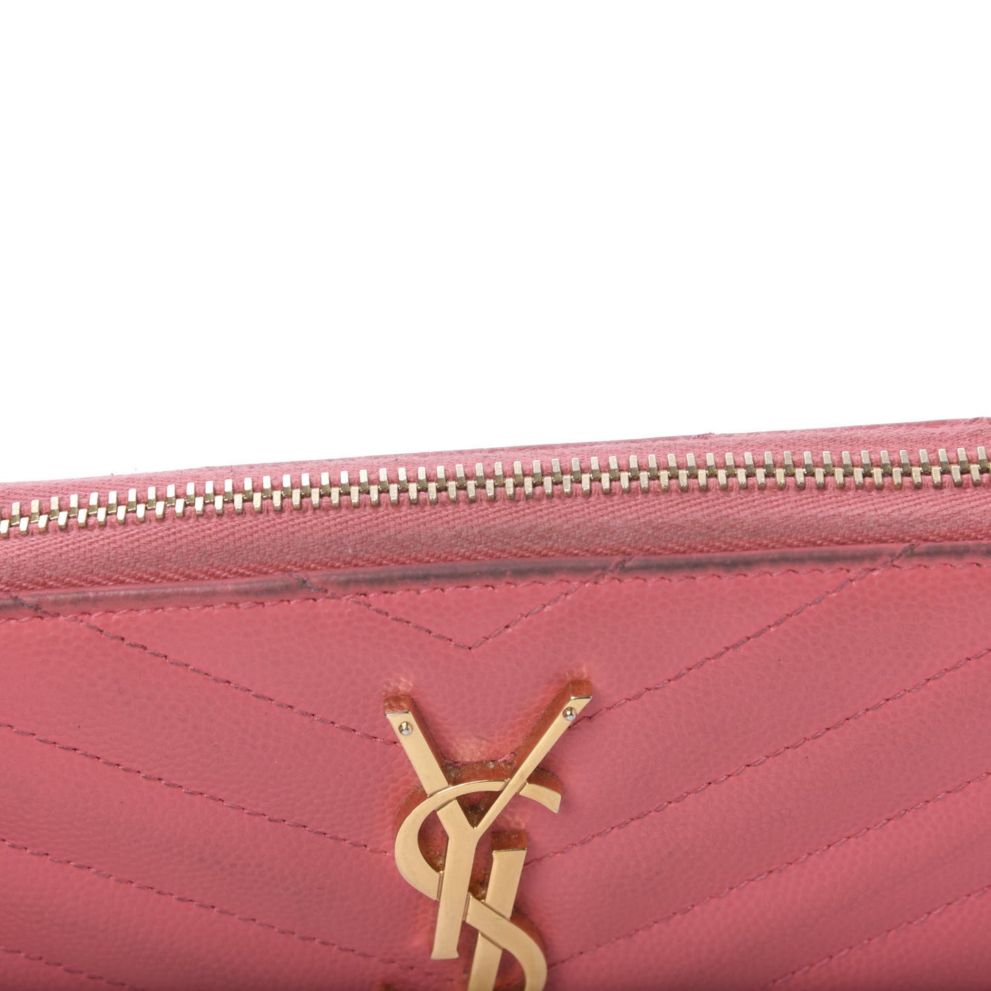 Grain De Poudre Matelasse Chevron Monogram Zip Around Wallet Bubblegum