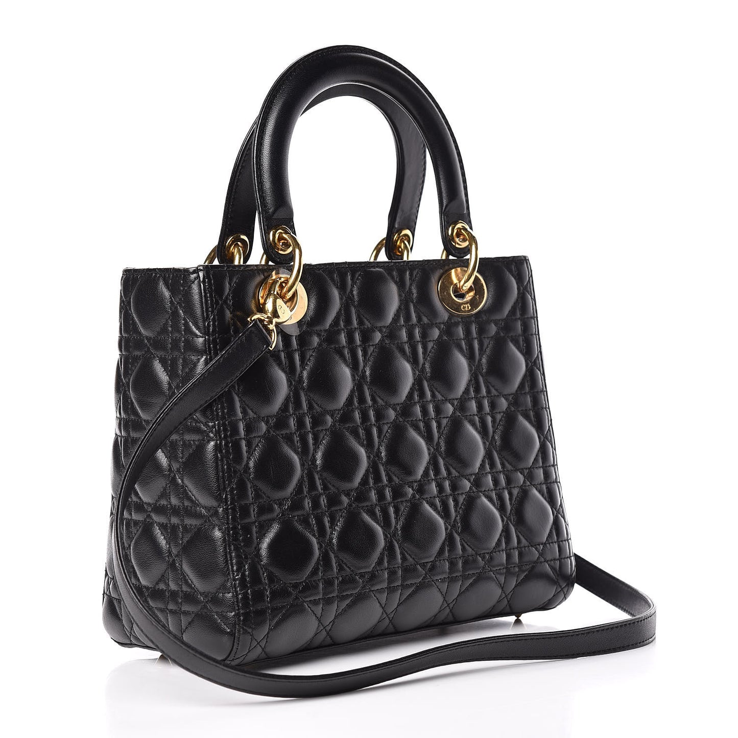 Lambskin Cannage Medium Lady Dior Black