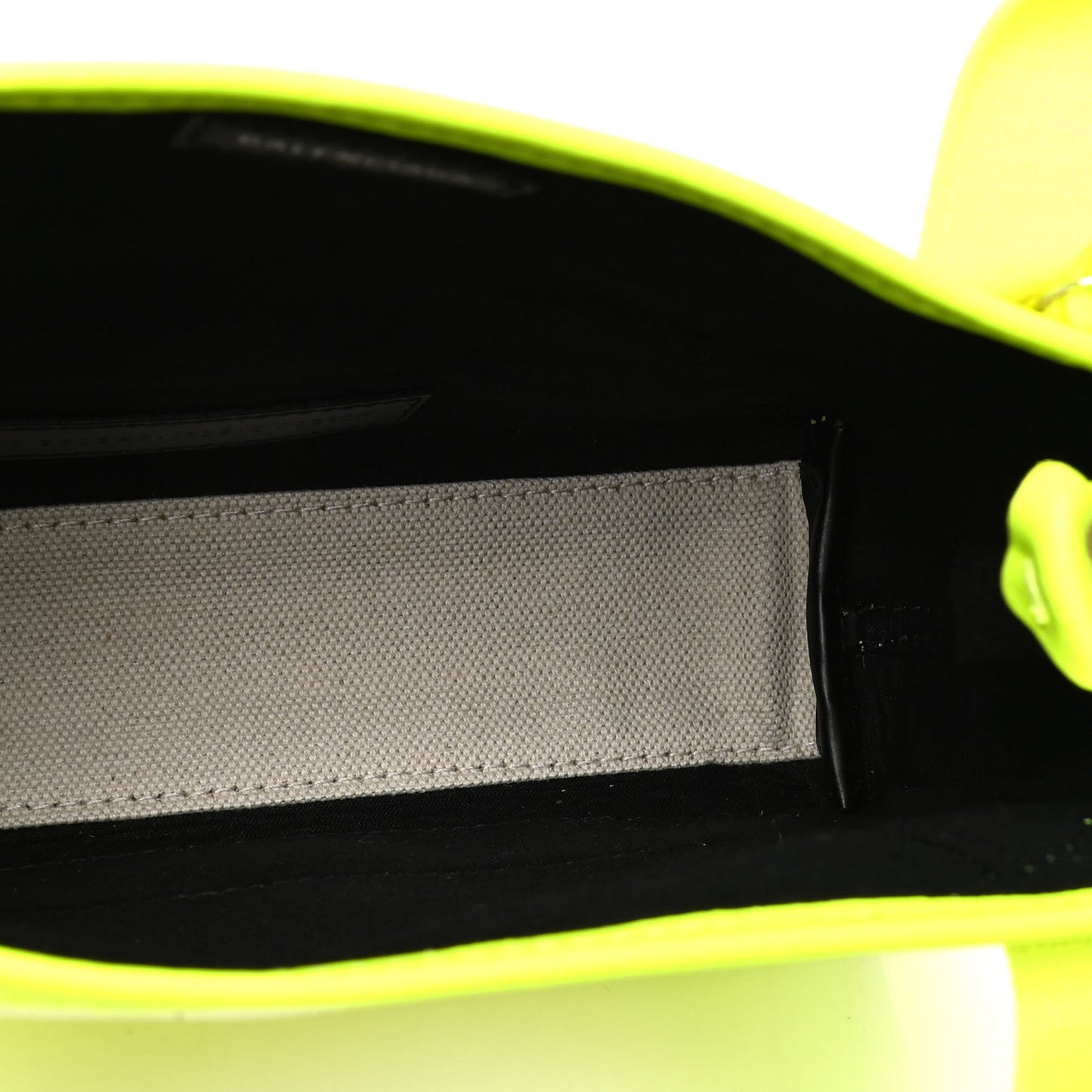 Cotton Canvas Satin Calfskin Navy Cabas XS Natural Fluo Yellow