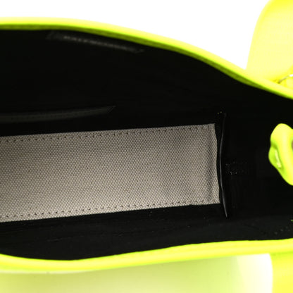 Balenciaga Cotton Canvas Satin Calfskin Navy Cabas XS Natural Fluo Yellow 4 of 4