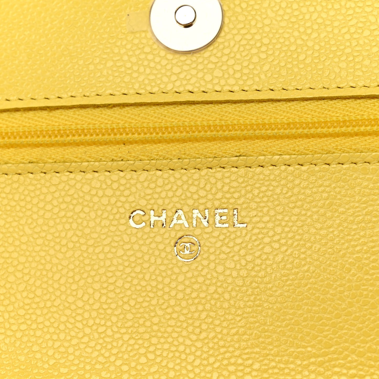 Caviar Quilted Wallet on Chain WOC Yellow