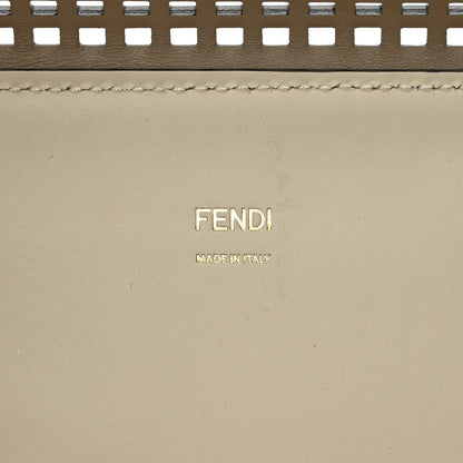 Fendi Vitello King Plexiglass Logo Perforated Medium Fendi Sunshine Shopper Tote White Ice Nuvola 6 of 8