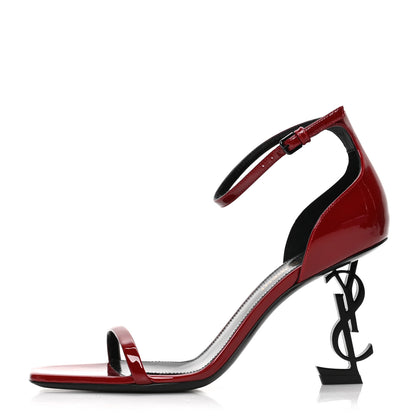 Saint Laurent Patent Calfskin Opyum 110 Sandals 36 Red 1 of 7