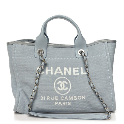Chanel Mixed Fibers Medium Deauville Tote Light Blue 3 of 12