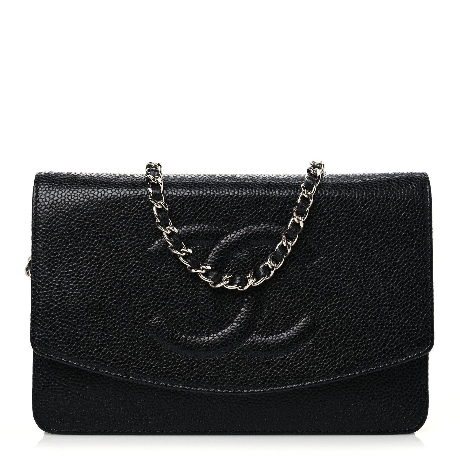 Chanel Caviar Timeless CC Wallet On Chain WOC Black 1 of 9