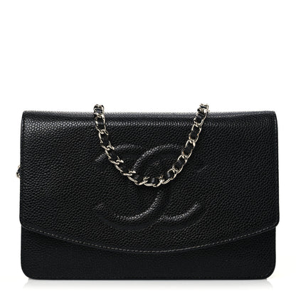 Chanel Caviar Timeless CC Wallet On Chain WOC Black 1 of 9