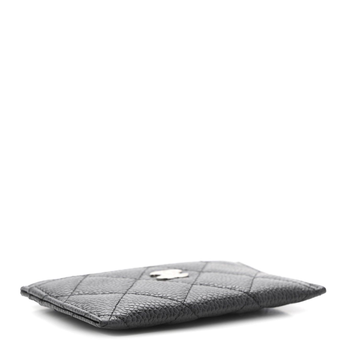 Caviar Quilted Card Holder Black