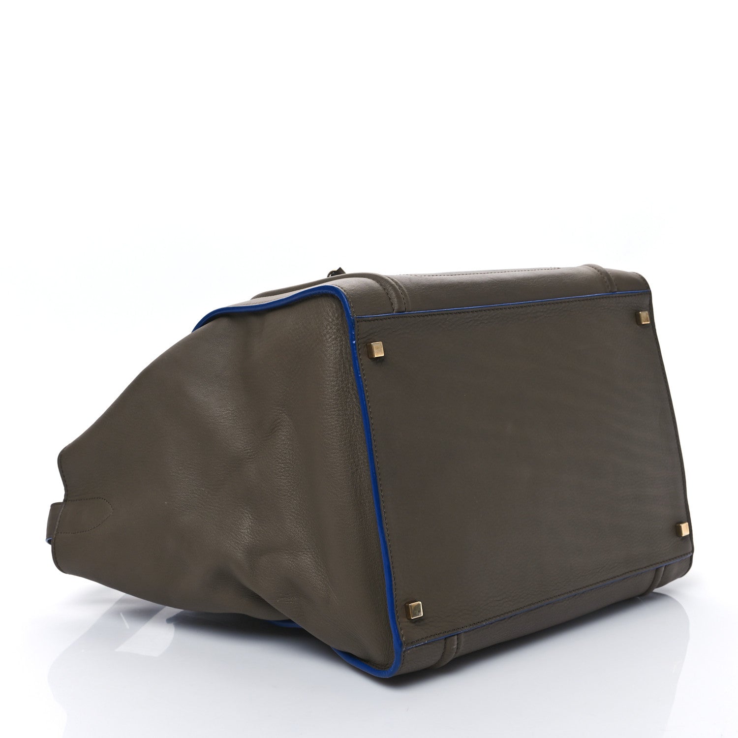 Celine Smooth Calfskin Medium Phantom Luggage Khaki Cobalt Trim 4 of 9