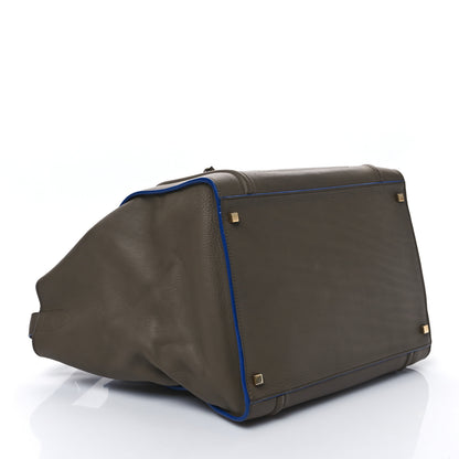 Celine Smooth Calfskin Medium Phantom Luggage Khaki Cobalt Trim 4 of 9