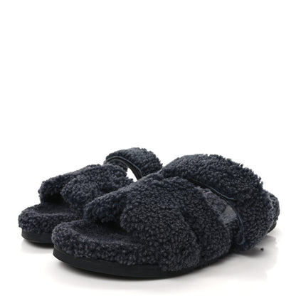 Hermes Woolskin Mens Chypre Sandals 43 Gris Chine 3 of 8