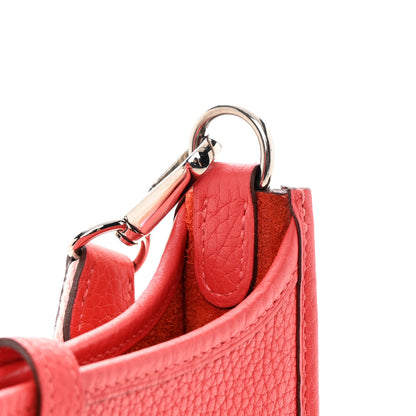 Hermes Taurillon Clemence Amazone Evelyne TPM Rouge Pivoine Rose Sakura 12 of 12