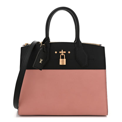 Louis Vuitton Calfskin City Steamer MM Magnolia Black 1 of 9
